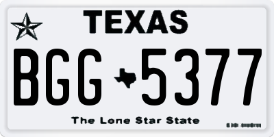 TX license plate BGG5377