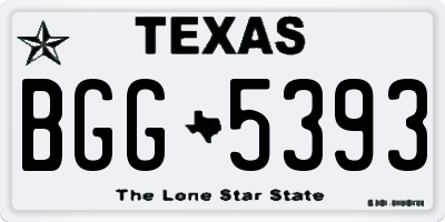TX license plate BGG5393