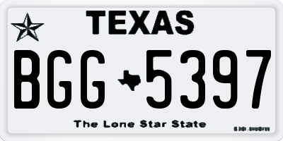 TX license plate BGG5397