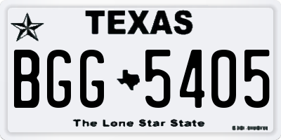 TX license plate BGG5405