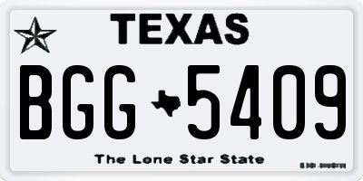 TX license plate BGG5409