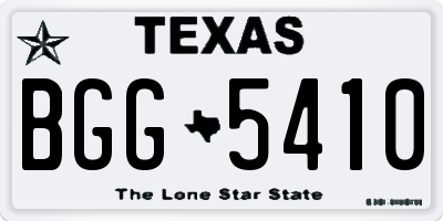 TX license plate BGG5410