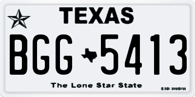 TX license plate BGG5413