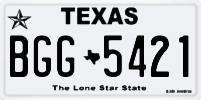 TX license plate BGG5421