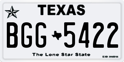 TX license plate BGG5422