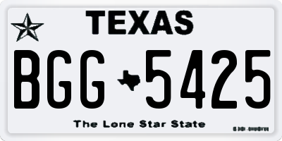 TX license plate BGG5425