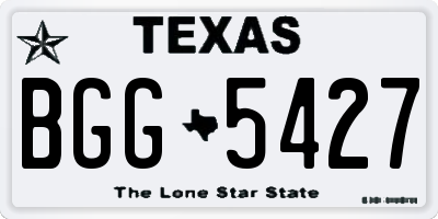 TX license plate BGG5427
