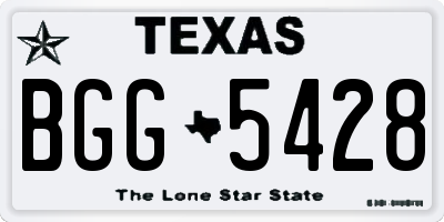 TX license plate BGG5428
