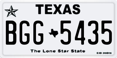 TX license plate BGG5435