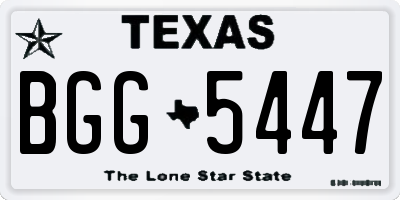 TX license plate BGG5447