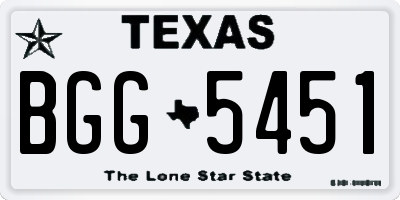 TX license plate BGG5451