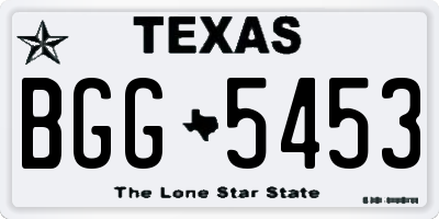 TX license plate BGG5453
