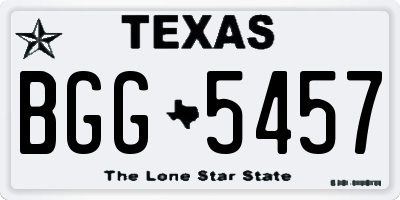TX license plate BGG5457