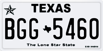 TX license plate BGG5460