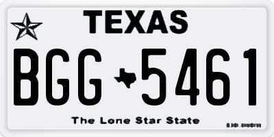 TX license plate BGG5461