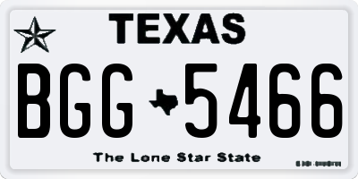 TX license plate BGG5466