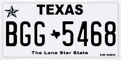TX license plate BGG5468