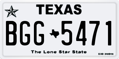 TX license plate BGG5471