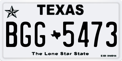 TX license plate BGG5473