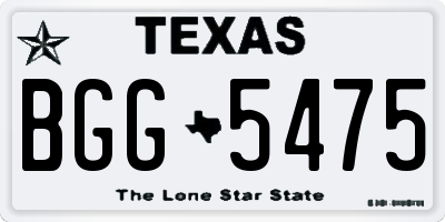 TX license plate BGG5475