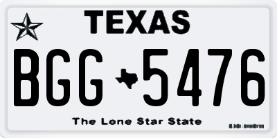 TX license plate BGG5476