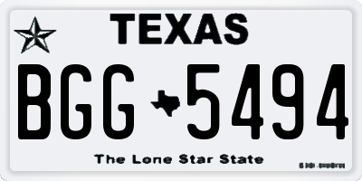 TX license plate BGG5494