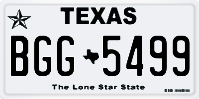 TX license plate BGG5499