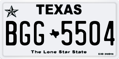 TX license plate BGG5504