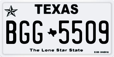 TX license plate BGG5509