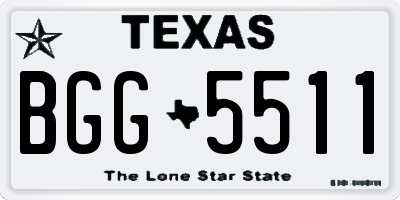 TX license plate BGG5511