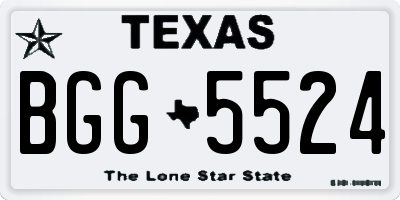 TX license plate BGG5524