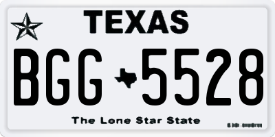 TX license plate BGG5528