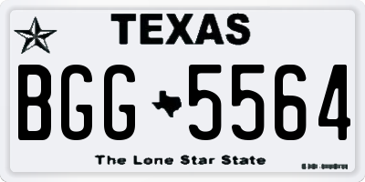 TX license plate BGG5564