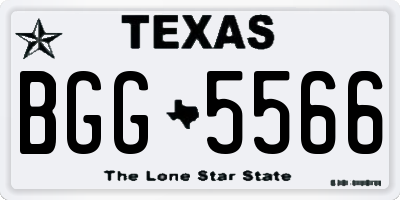 TX license plate BGG5566