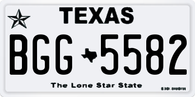 TX license plate BGG5582