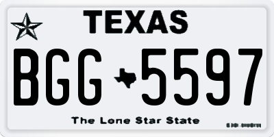 TX license plate BGG5597