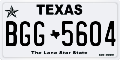TX license plate BGG5604