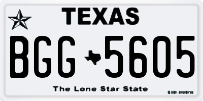 TX license plate BGG5605