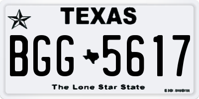 TX license plate BGG5617