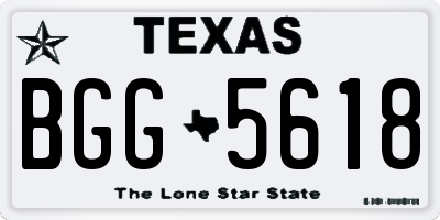 TX license plate BGG5618