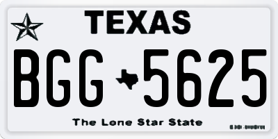 TX license plate BGG5625