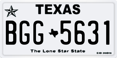 TX license plate BGG5631