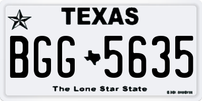 TX license plate BGG5635