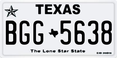 TX license plate BGG5638