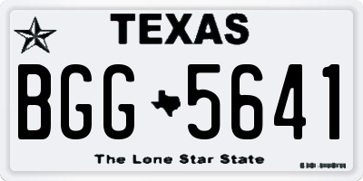 TX license plate BGG5641