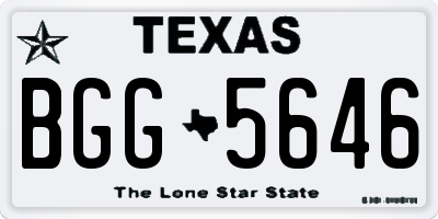 TX license plate BGG5646