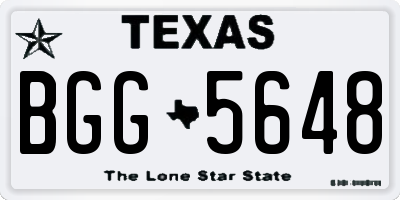 TX license plate BGG5648