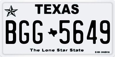 TX license plate BGG5649