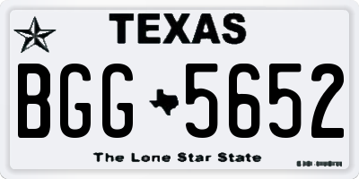 TX license plate BGG5652