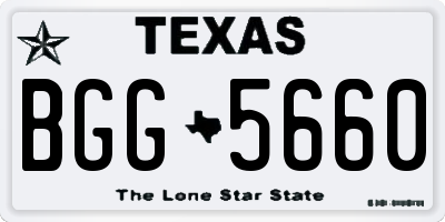 TX license plate BGG5660